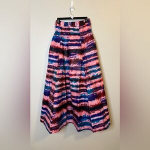 Francis + Benedict Pink Blue Maxi Skirt w/ Pockets Sz L